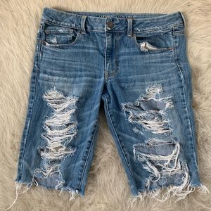 distressed denim cut off shorts